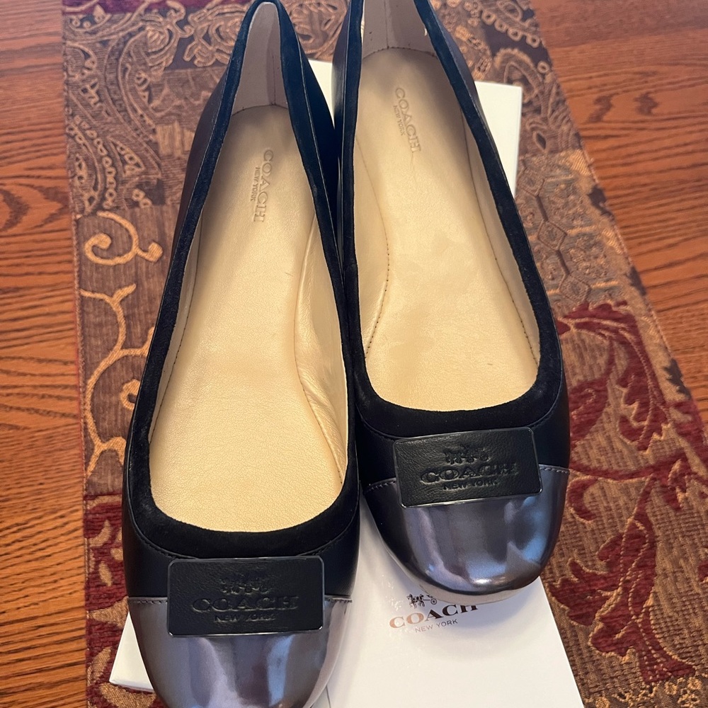 Coach ULMA SFT lambskin/mir MET Women’s shoes flats Size 9.5 M new in Box - Picture 11 of 15